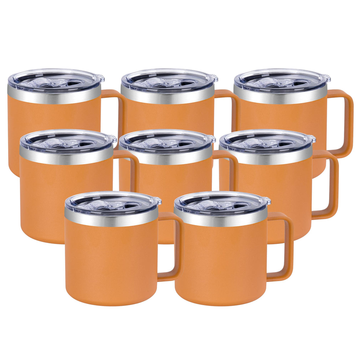 VEGOND 14 oz Insulated Coffee Mug with Handle, Stainless Steel Travel Coffee Mug with Lid, Double Wall Vacuum Metal Coffee Cup, Coffee Tumbler Powder Coated, Orange 1 Pack