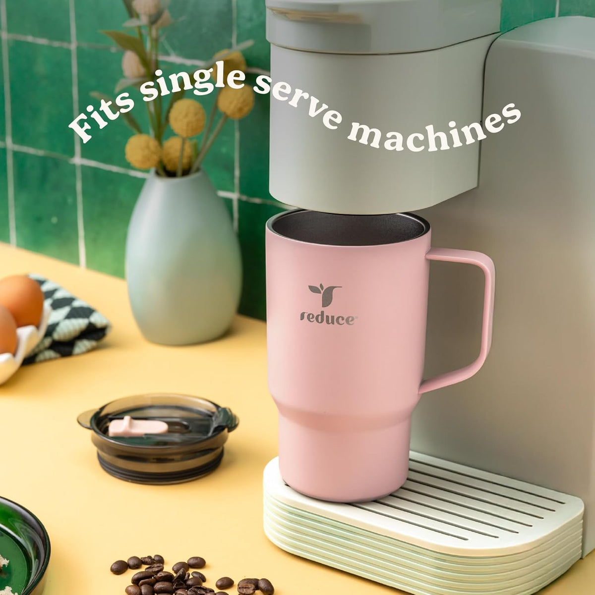 REDUCE Hot1 18 oz Insulated Stainless Steel Mug - Temperature Adjusting Lid
