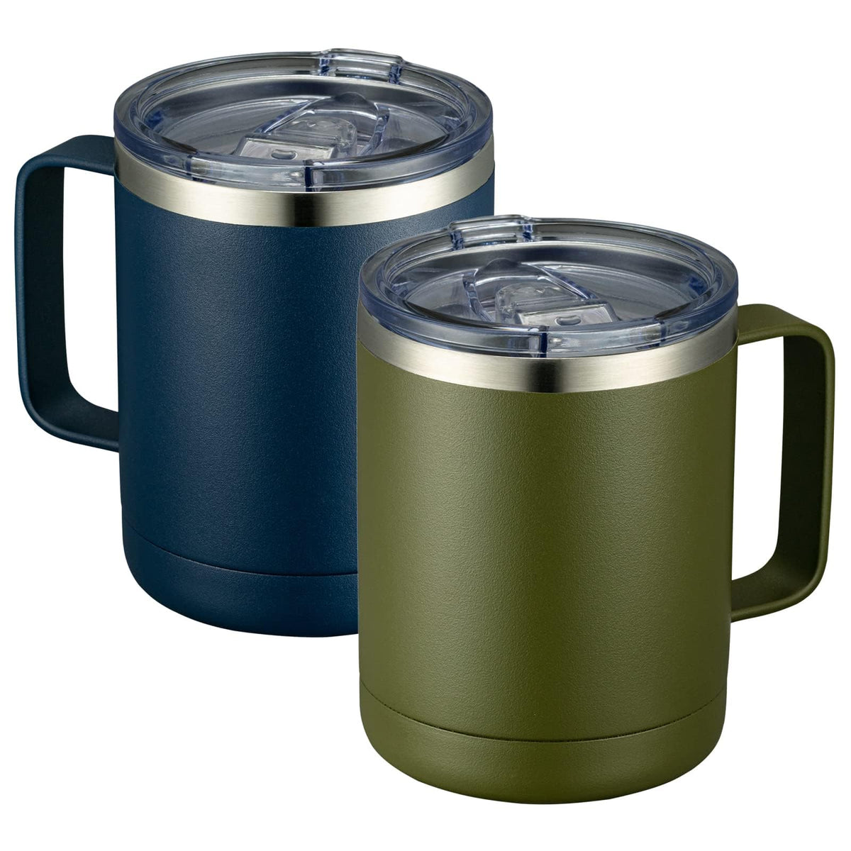 MEWAY 12oz Coffee Mug With Handle and Sliding Lid,Stainless Steel Travel Tumbler Cup with Handle,Double Wall Vacuum Insulated Camping Cup for Hot & Cold Drinks Tea (Lilac,Set of 1)