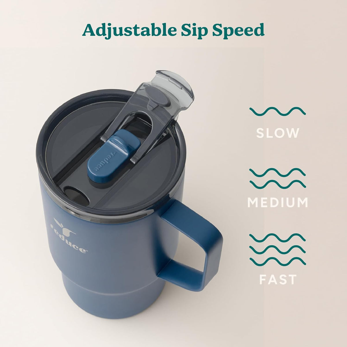 REDUCE Hot1 18 oz Insulated Stainless Steel Mug - Temperature Adjusting Lid
