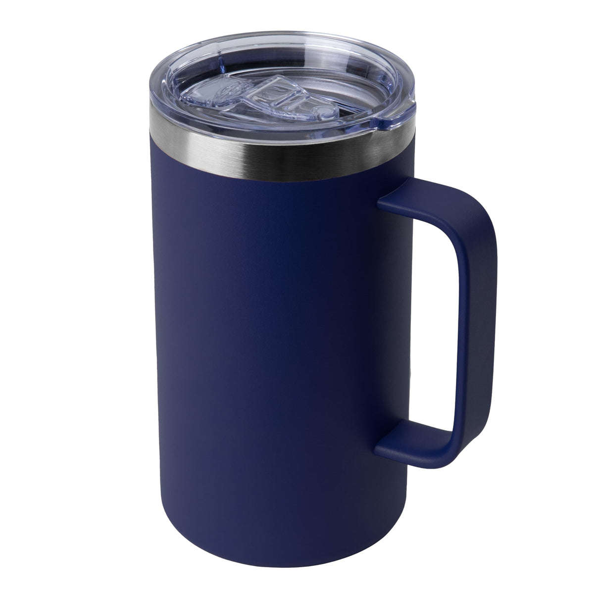 DOMICARE 24oz Mug with Handle and Lid, Stainless Steel Coffee Mug, Reusable Insulated Cup, Travel Mug with Handle, Double Wall Vacuum Coffee Tumbler for Men and Women, Dark Purple, Pack 1