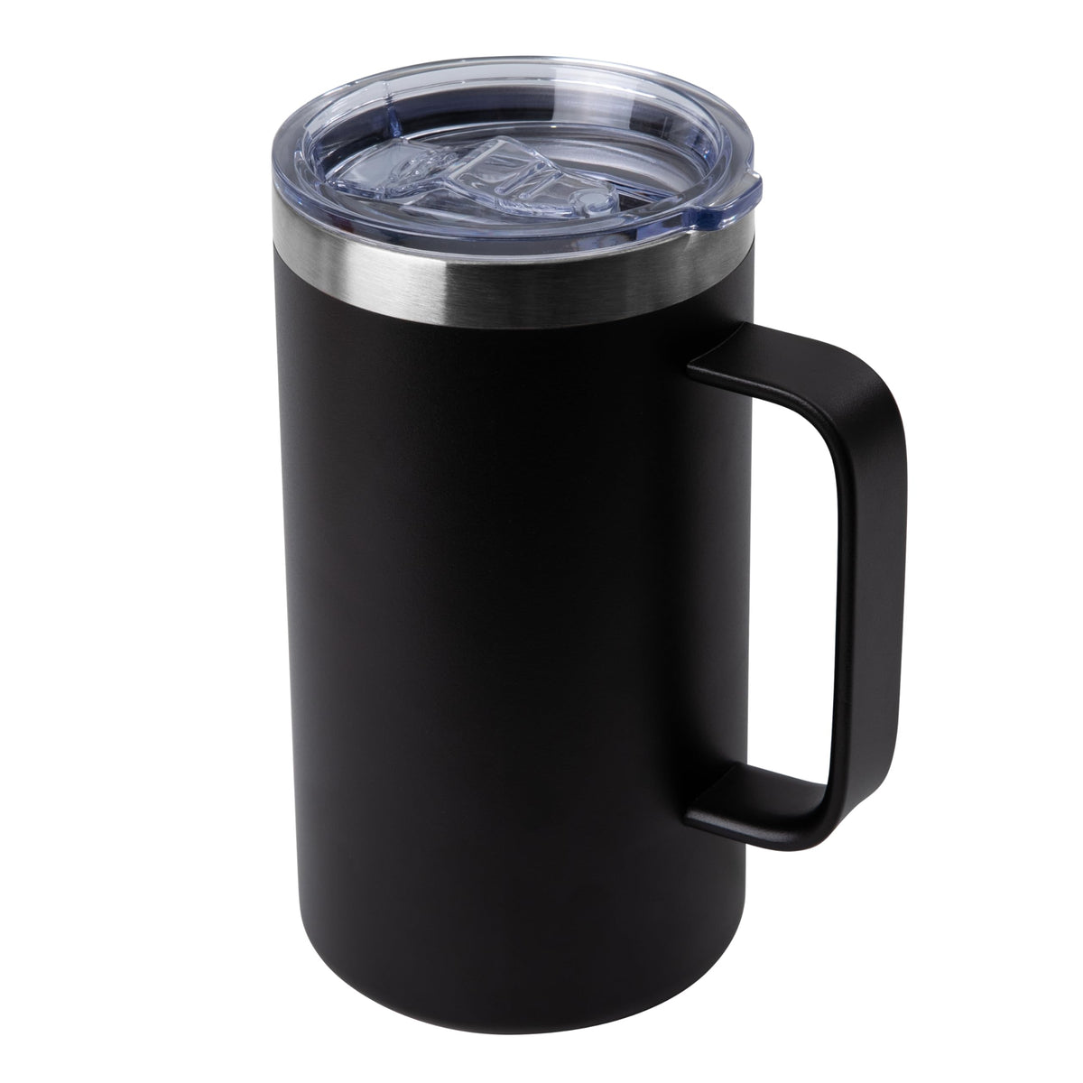 DOMICARE 24oz Mug with Handle and Lid, Stainless Steel Coffee Mug, Reusable Insulated Cup, Travel Mug with Handle, Double Wall Vacuum Coffee Tumbler for Men and Women, Dark Purple, Pack 1