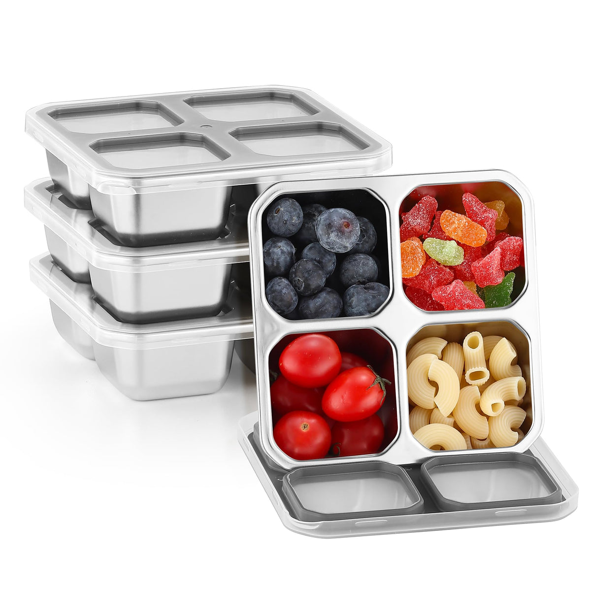 BEFOY 304 Stainless Steel Snack Containers with Lids Bento Lunch Boxes