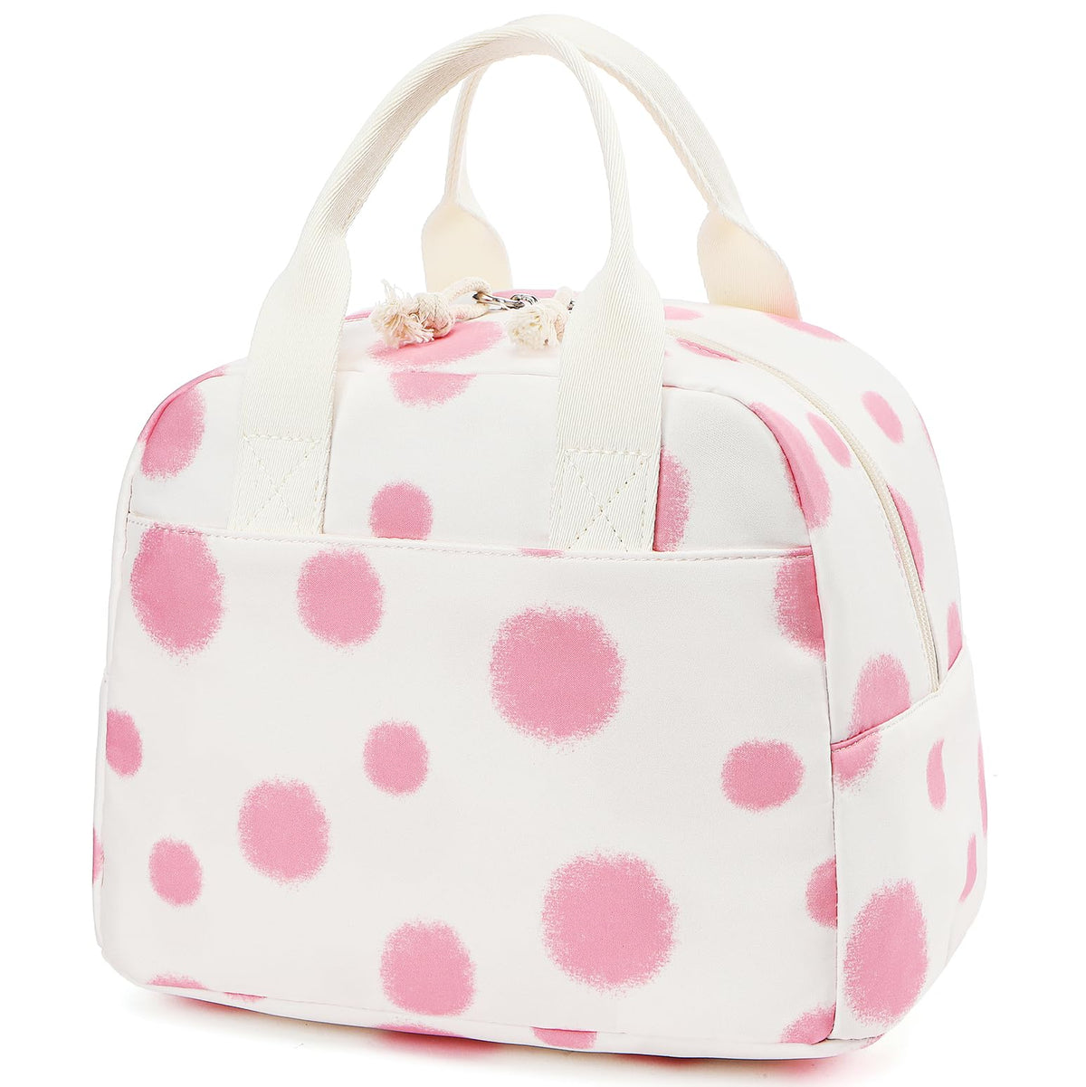 LOVELYWIND Lunch Box for Women, Insulated Lunch Bag, Green Stripe Tote 9L