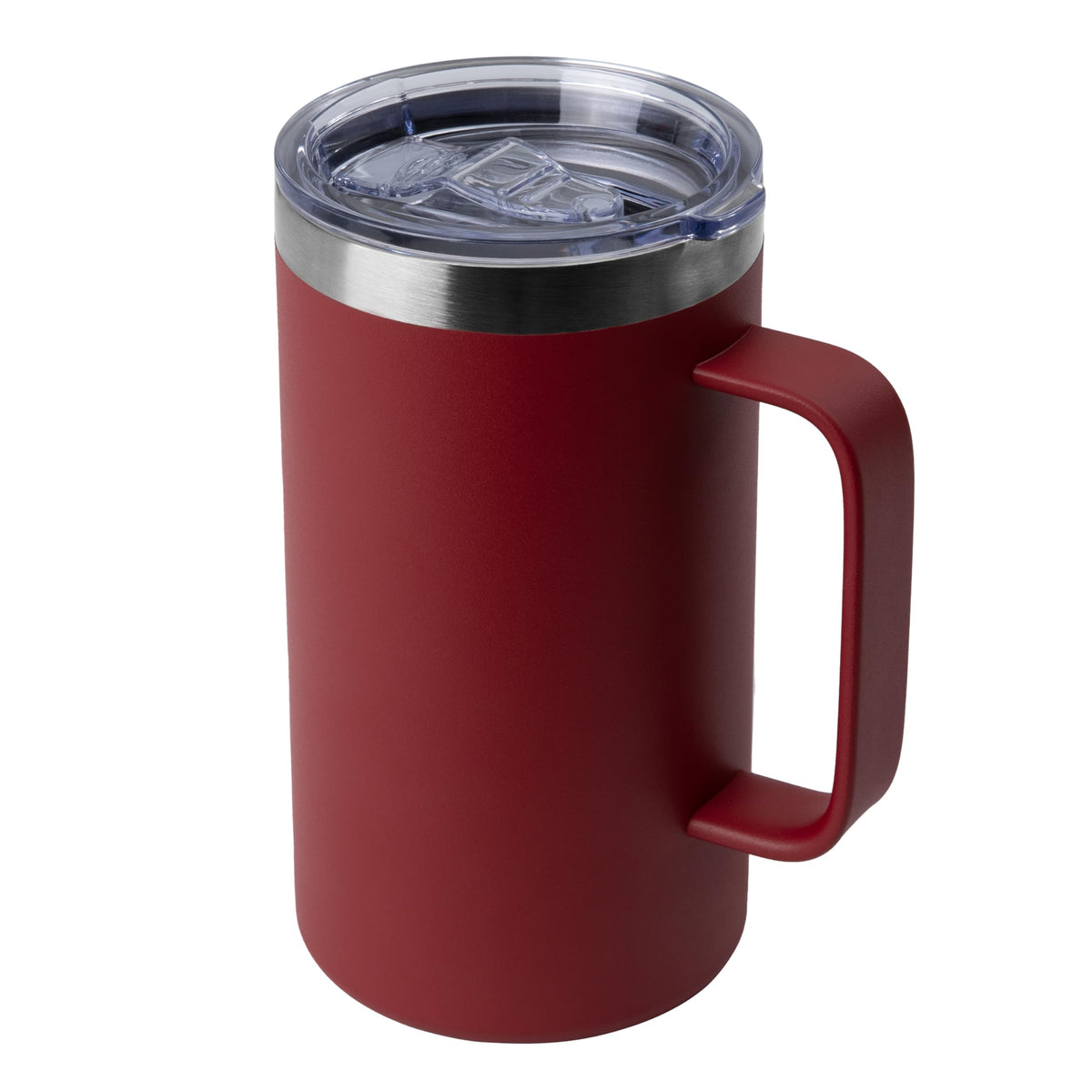 DOMICARE 24oz Mug with Handle and Lid, Stainless Steel Coffee Mug, Reusable Insulated Cup, Travel Mug with Handle, Double Wall Vacuum Coffee Tumbler for Men and Women, Dark Purple, Pack 1
