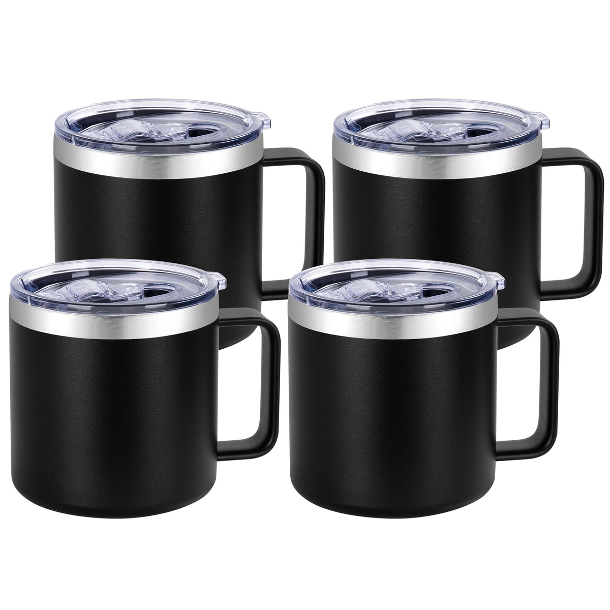 VEGOND 14 oz Insulated Coffee Mug with Handle, Stainless Steel Travel Coffee Mug with Lid, Double Wall Vacuum Metal Coffee Cup, Coffee Tumbler Powder Coated, Orange 1 Pack