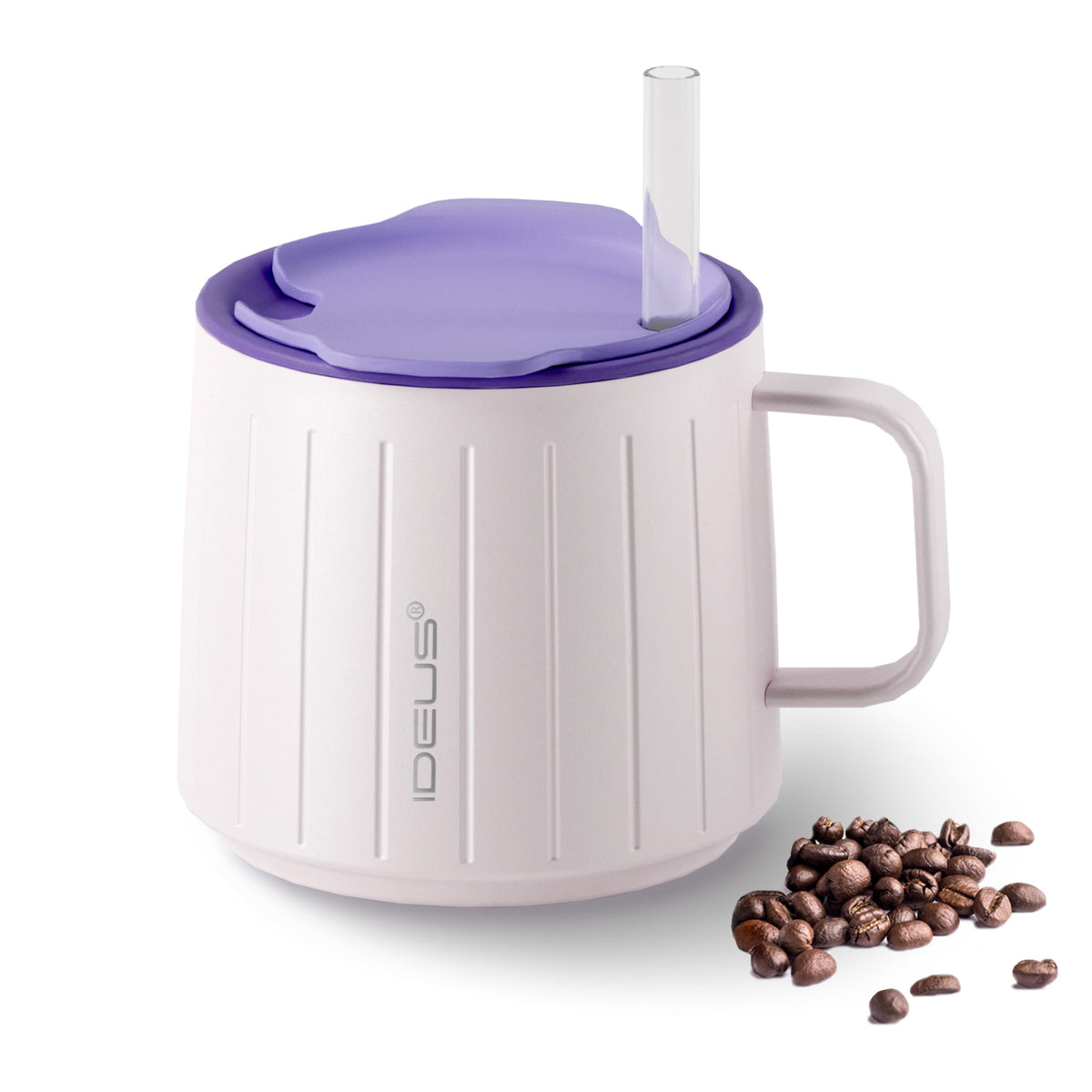 Ideus 16 oz Insulated Coffee Mug with Lid and Handle (Sakura Pink 2.0)