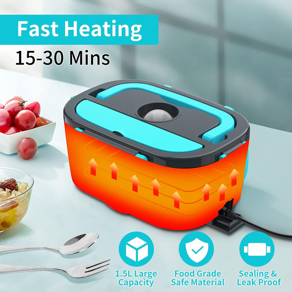 CHARMDOO Electric Lunch Box, Food Warmer Heater 12V 24V 110V