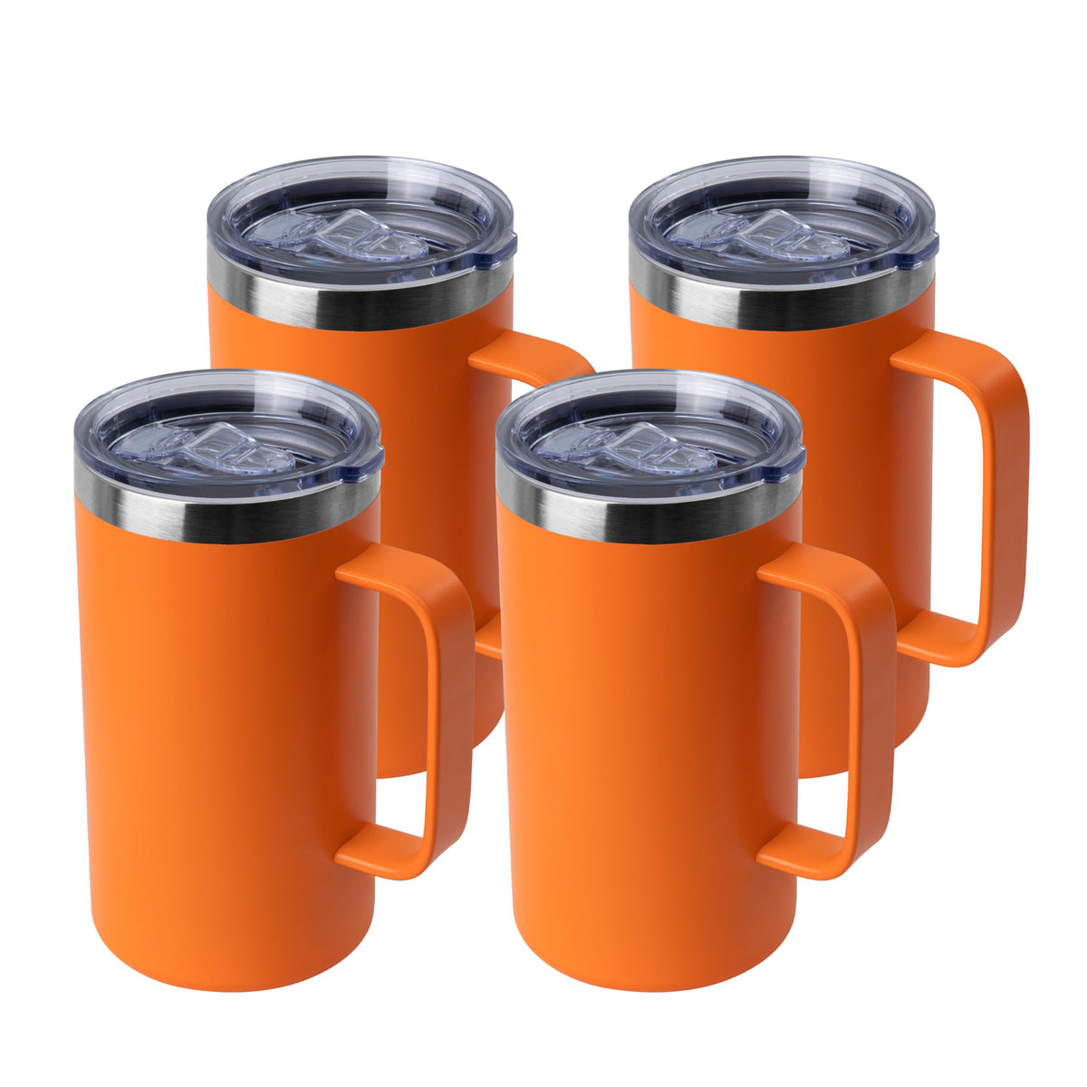 DOMICARE 24oz Mug with Handle and Lid, Stainless Steel Coffee Mug, Reusable Insulated Cup, Travel Mug with Handle, Double Wall Vacuum Coffee Tumbler for Men and Women, Dark Purple, Pack 1