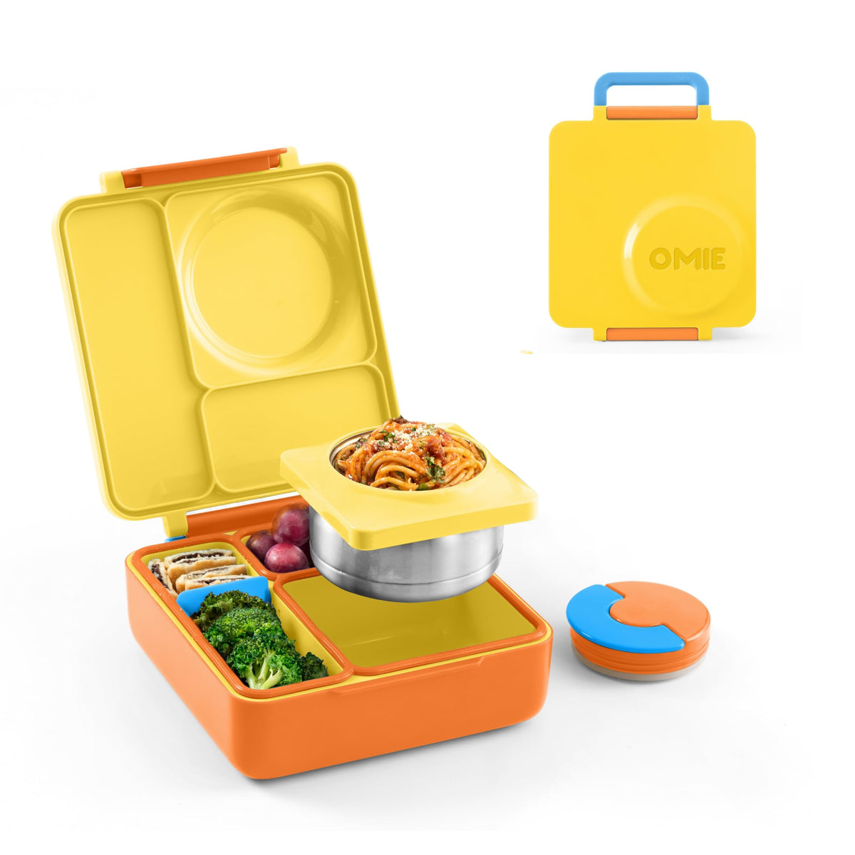 Omie OmieBox Kids Insulated Leakproof Bento Lunch Box with Food Jar (Pink Berry)