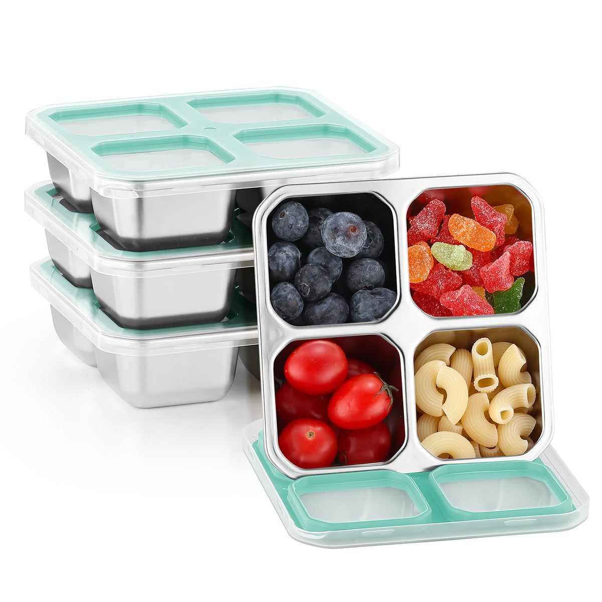 BEFOY 304 Stainless Steel Snack Containers with Lids Bento Lunch Boxes