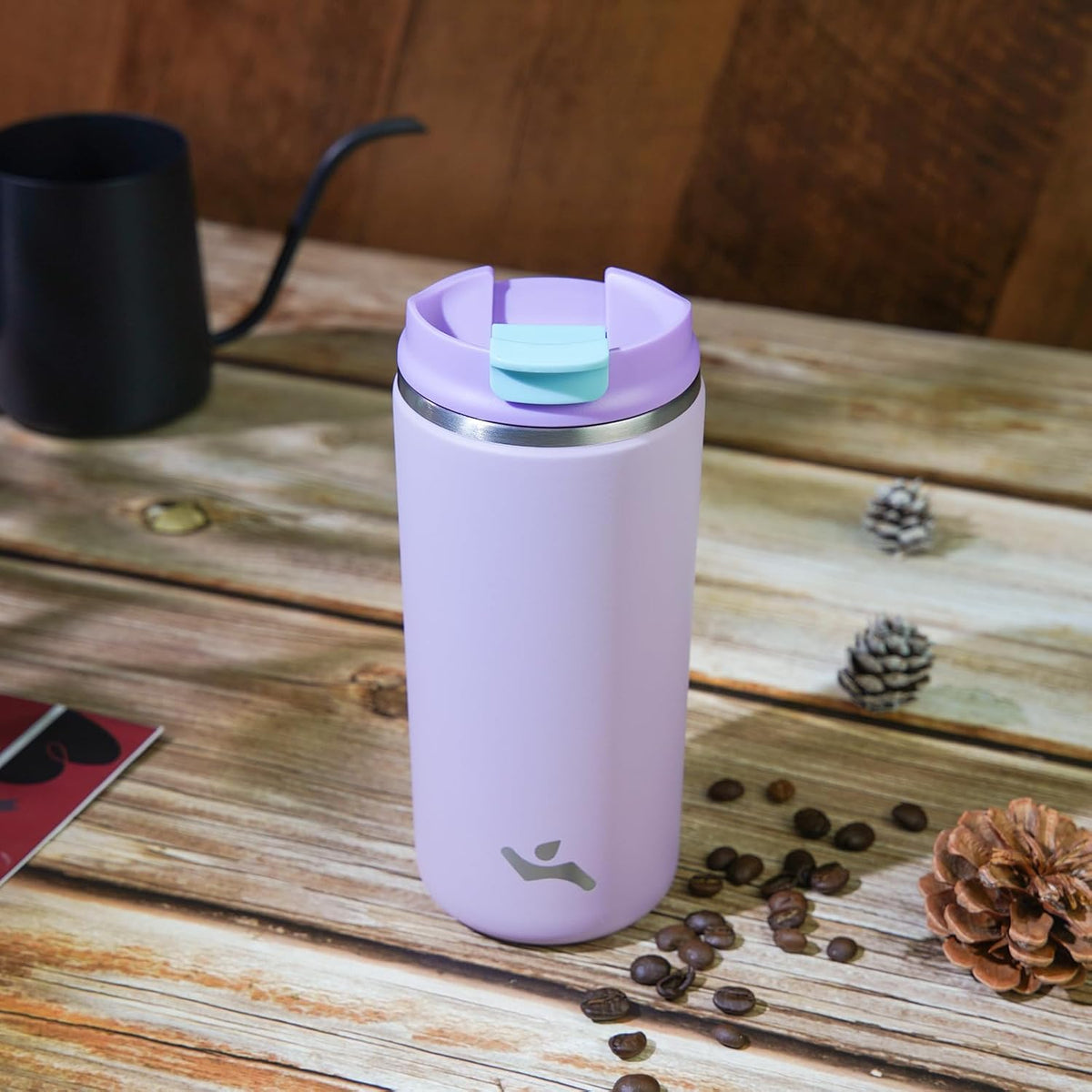 Konokyo 16oz Travel Coffee Mug with Lid, Insulated Stainless Tumbler