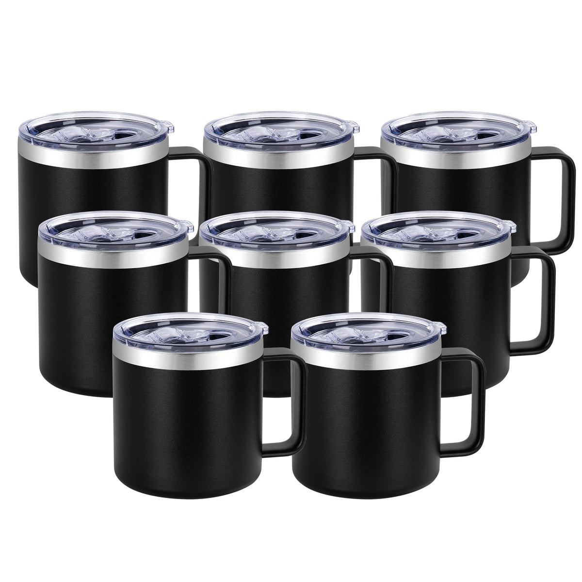 VEGOND 14 oz Insulated Coffee Mug with Handle, Stainless Steel Travel Coffee Mug with Lid, Double Wall Vacuum Metal Coffee Cup, Coffee Tumbler Powder Coated, Orange 1 Pack