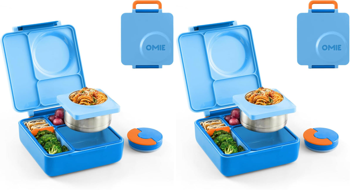 Omie OmieBox Kids Insulated Leakproof Bento Lunch Box with Food Jar (Pink Berry)