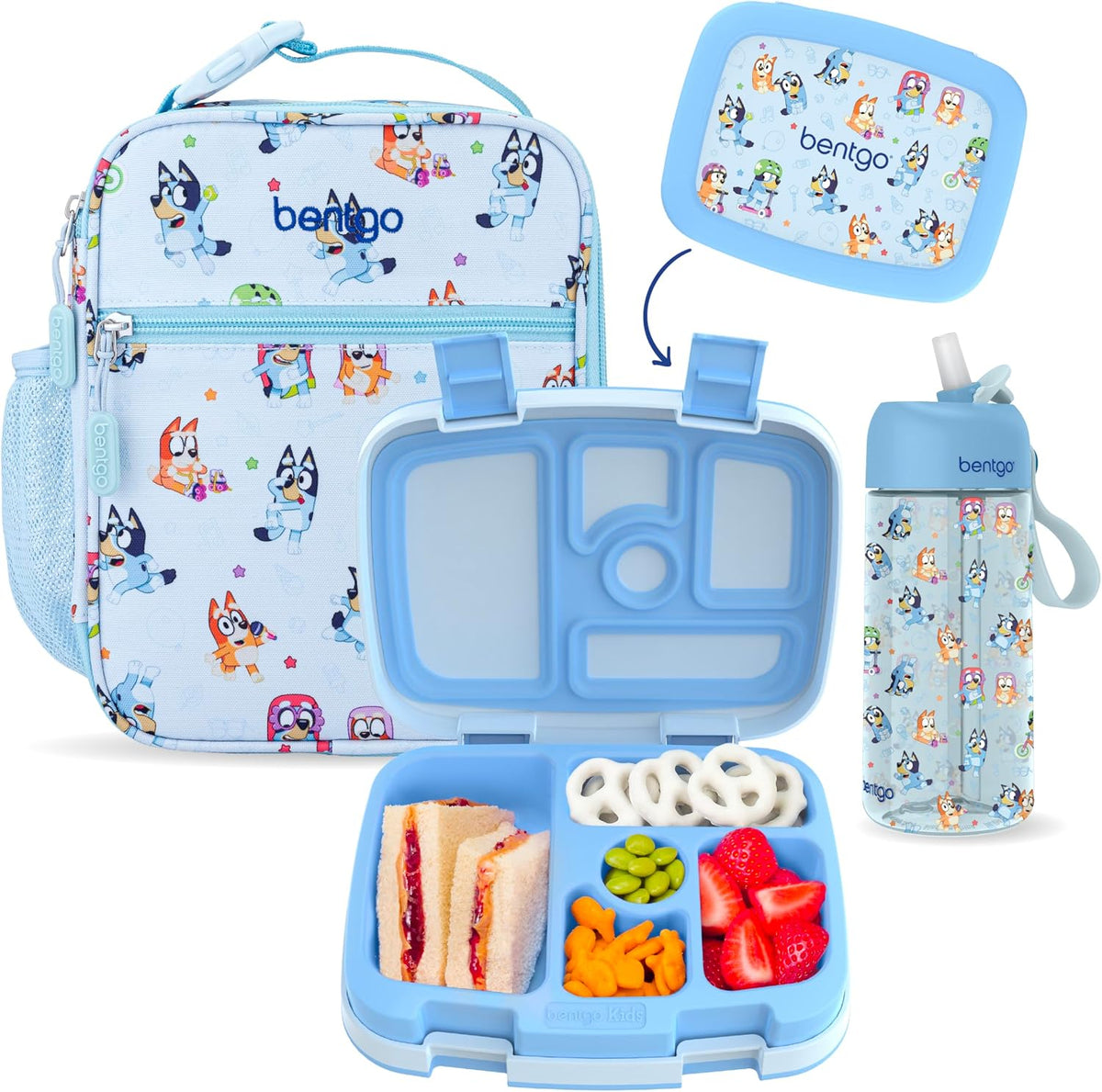 Bentgo + BLUEY 3-Piece Kids Lunch Set, Leak-Proof Bento Box