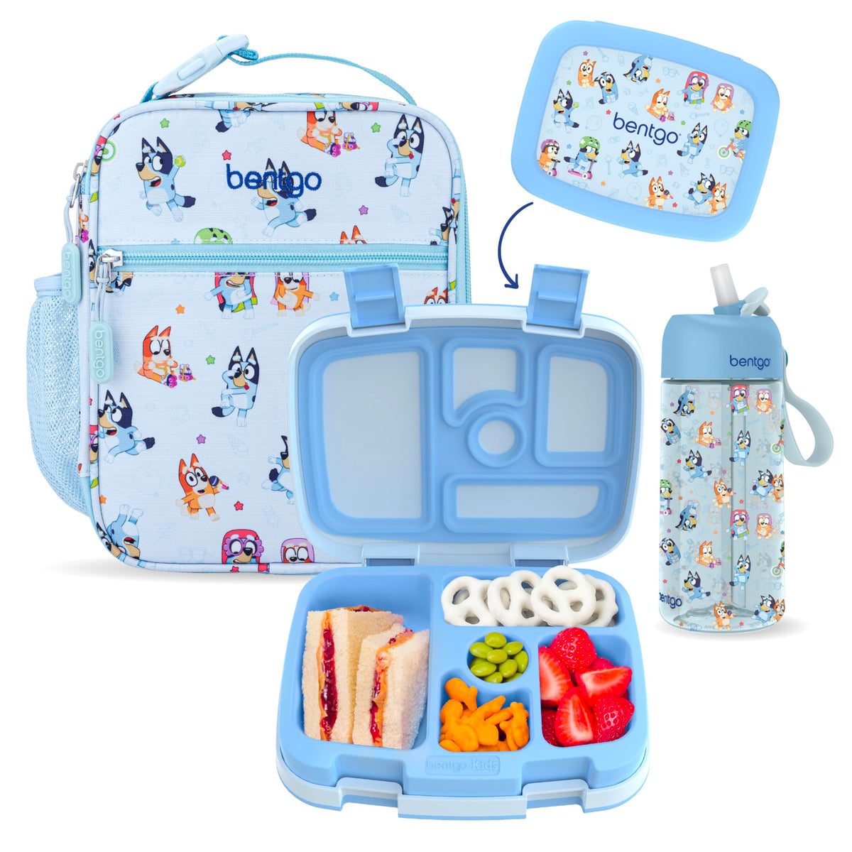 Bentgo + BLUEY 3-Piece Kids Lunch Set, Leak-Proof Bento Box