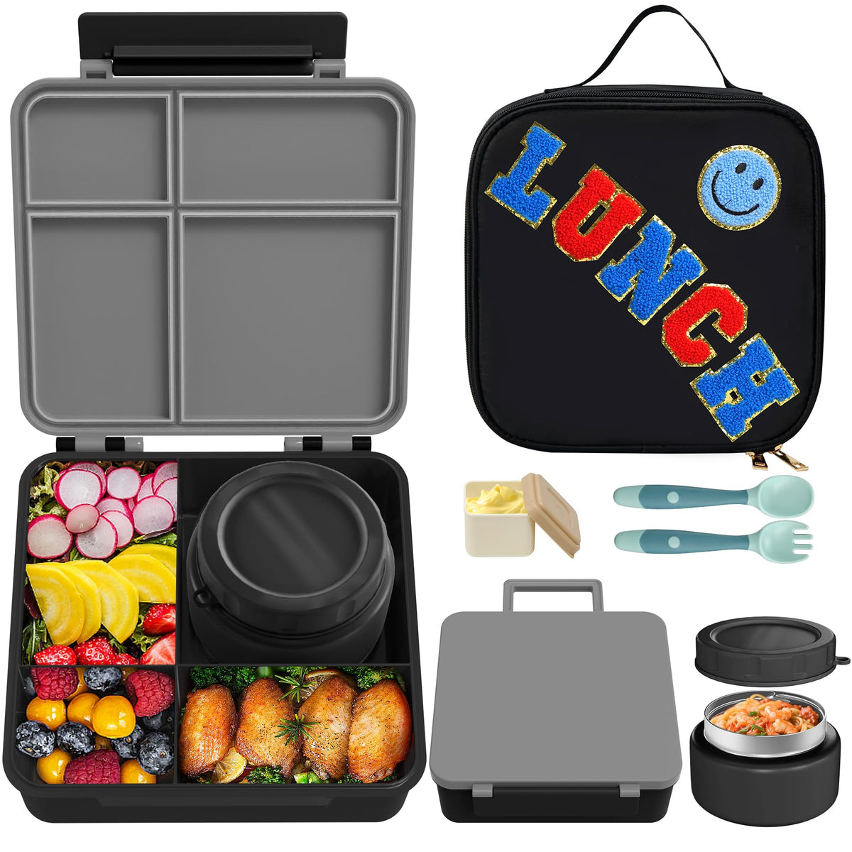 Aimsnk Lunch Box Kids with Thermo Insulated Lunch Bag for School, Pink