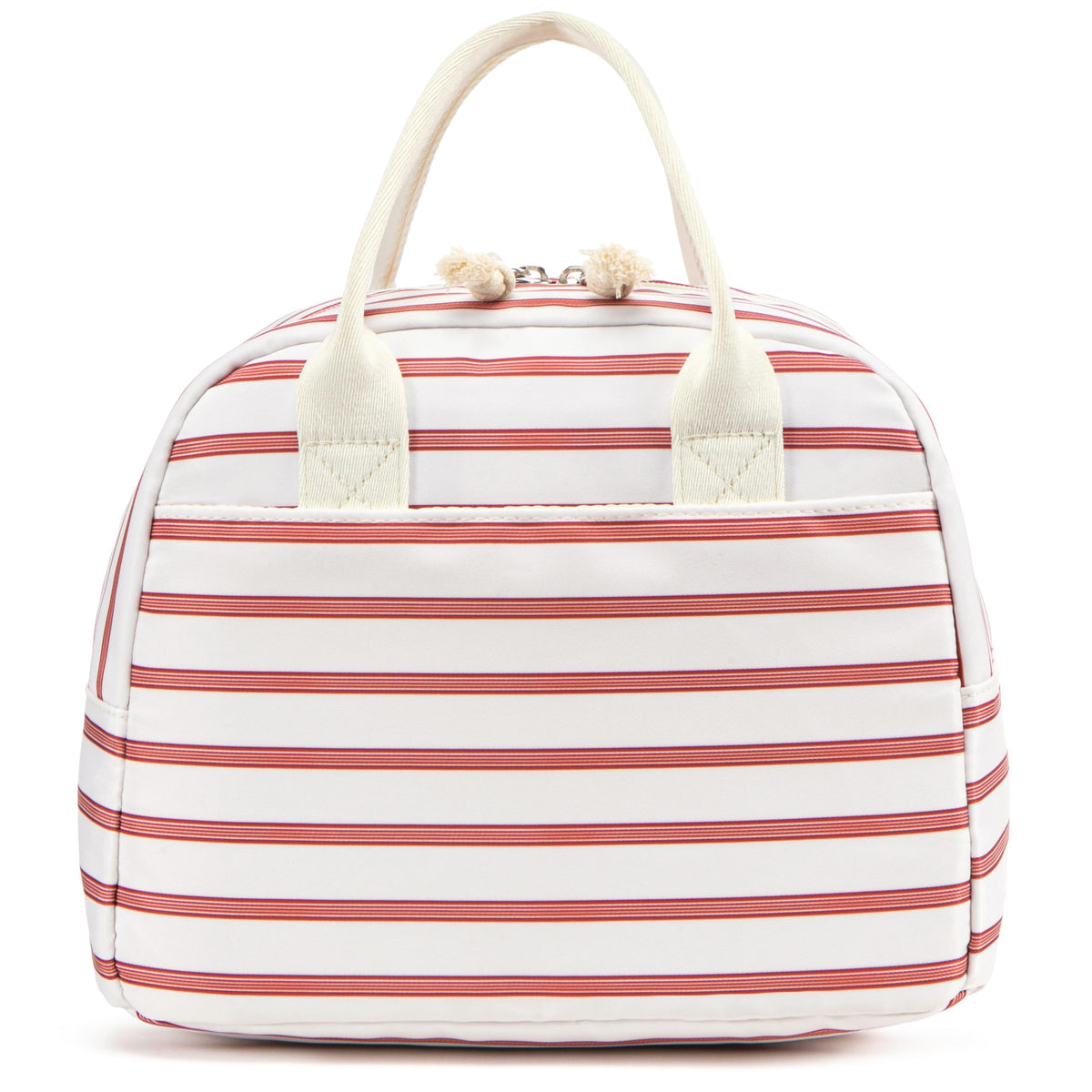 LOVELYWIND Lunch Box for Women, Insulated Lunch Bag, Green Stripe Tote 9L