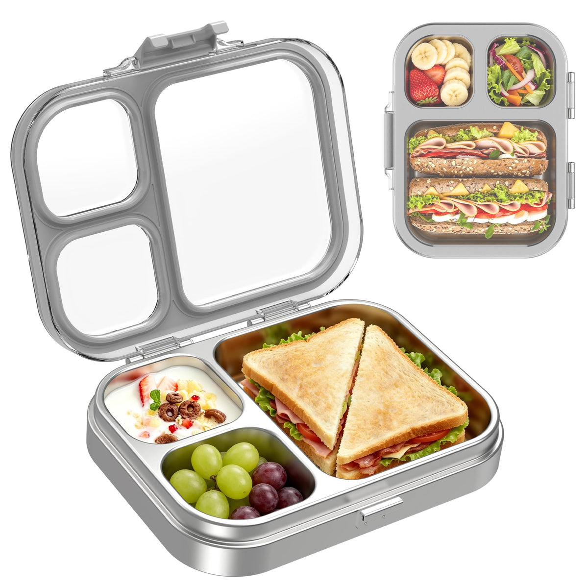 LOHASOK Stainless Steel Bento Lunch Box, 800ml, Blue