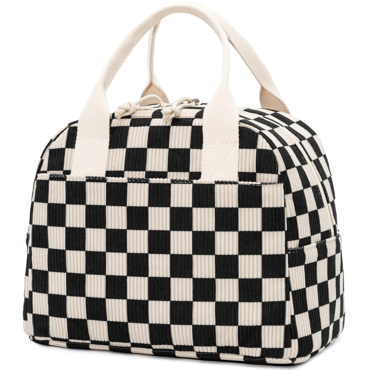 LOVELYWIND Lunch Box for Women, Insulated Lunch Bag, Green Stripe Tote 9L