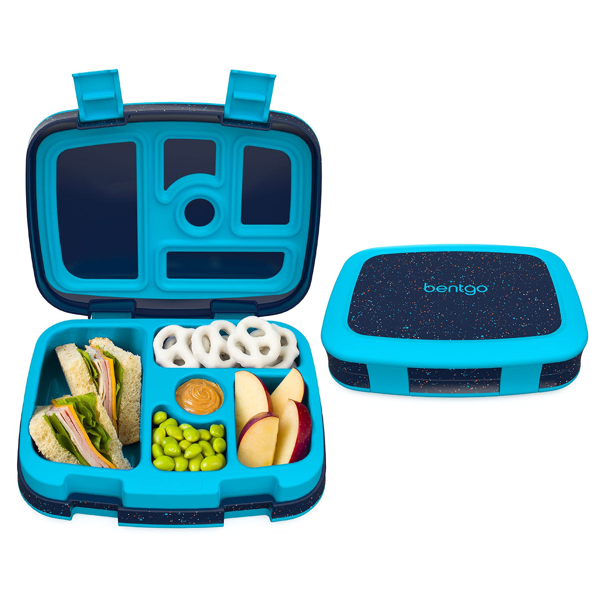Bentgo Kids Bento-Style 5-Compartment Leak-Proof Lunch Box - Just-Right Portions Ages 3-7, Durable, Drop-Proof, Dishwasher Safe, PFAS & BPA-Free & Made with Food-Safe Materials (Petal Pink Glitter)