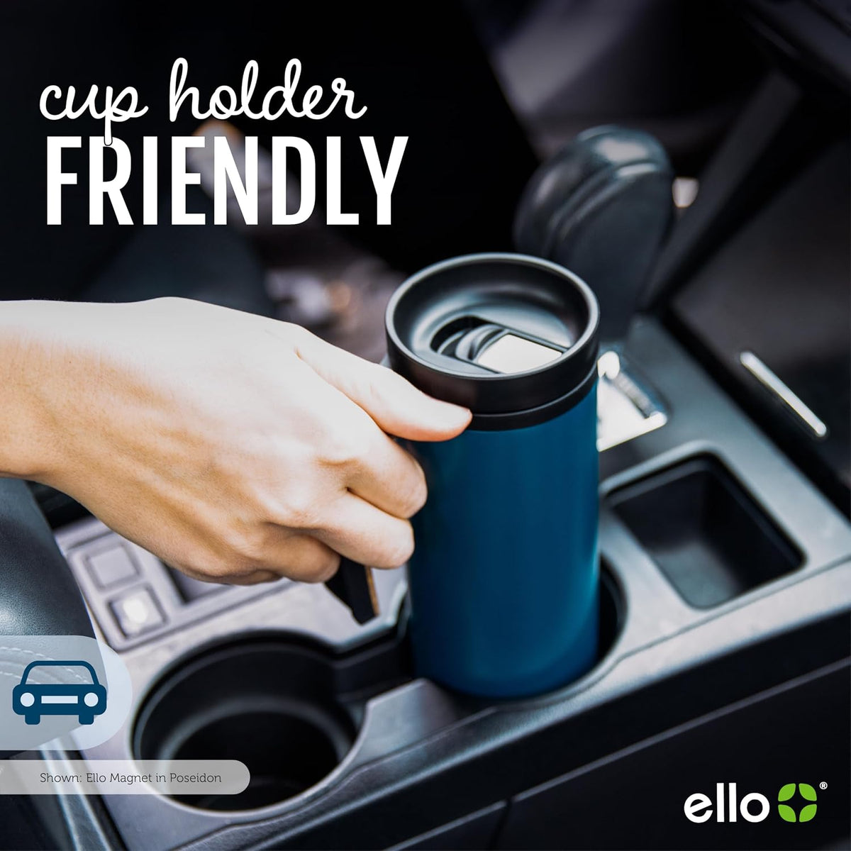 Ello Magnet 18oz Insulated Stainless Steel Travel Mug, Tortoiseshell
