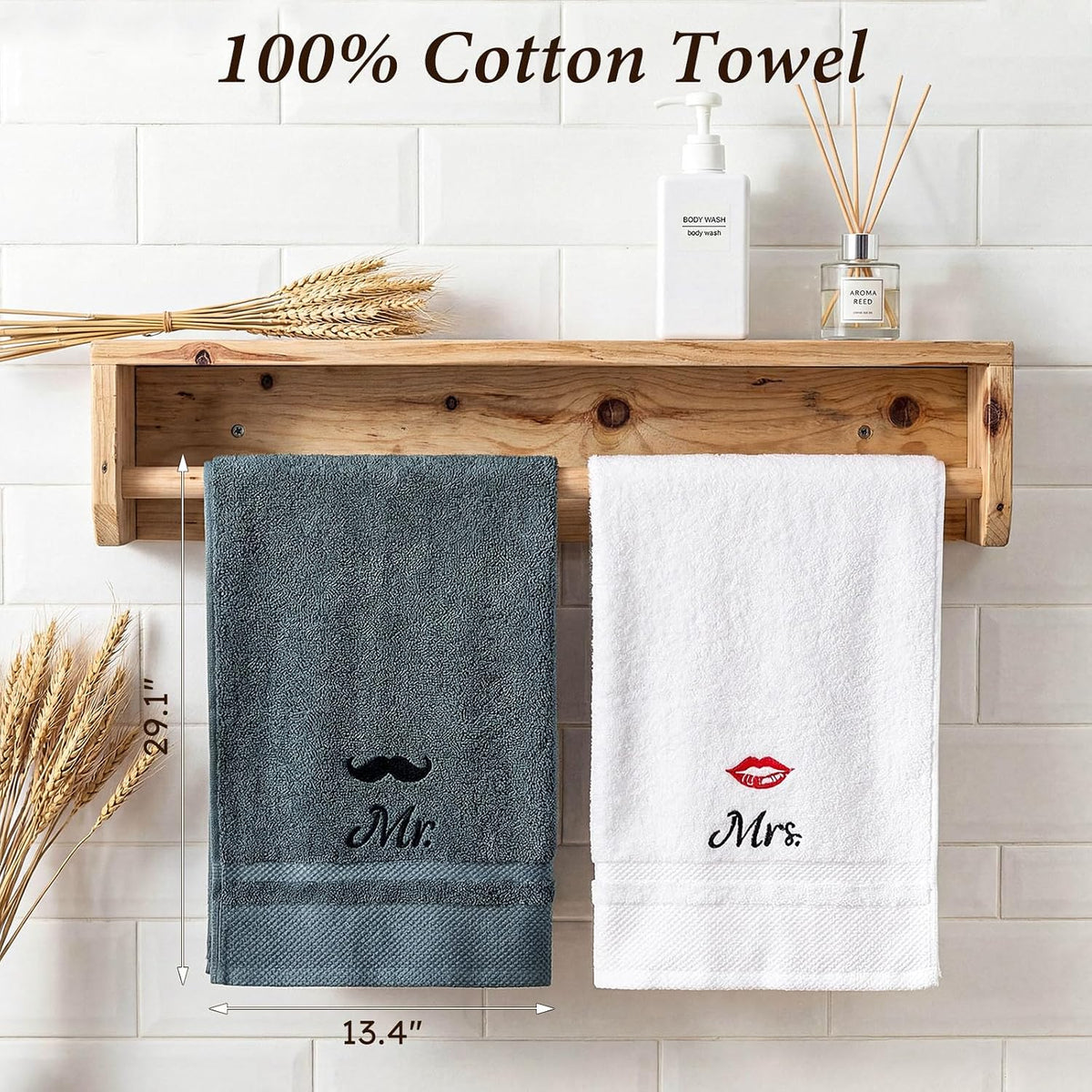 TUZELIYA Wedding Gifts for Couples, Bridal Shower Gift for Bride To Be, Engagement Gifts for Newlyweds, His and Hers Mr and Mrs Anniversary Set with Aprons, Coffee Mugs and 100% Cotton Towels