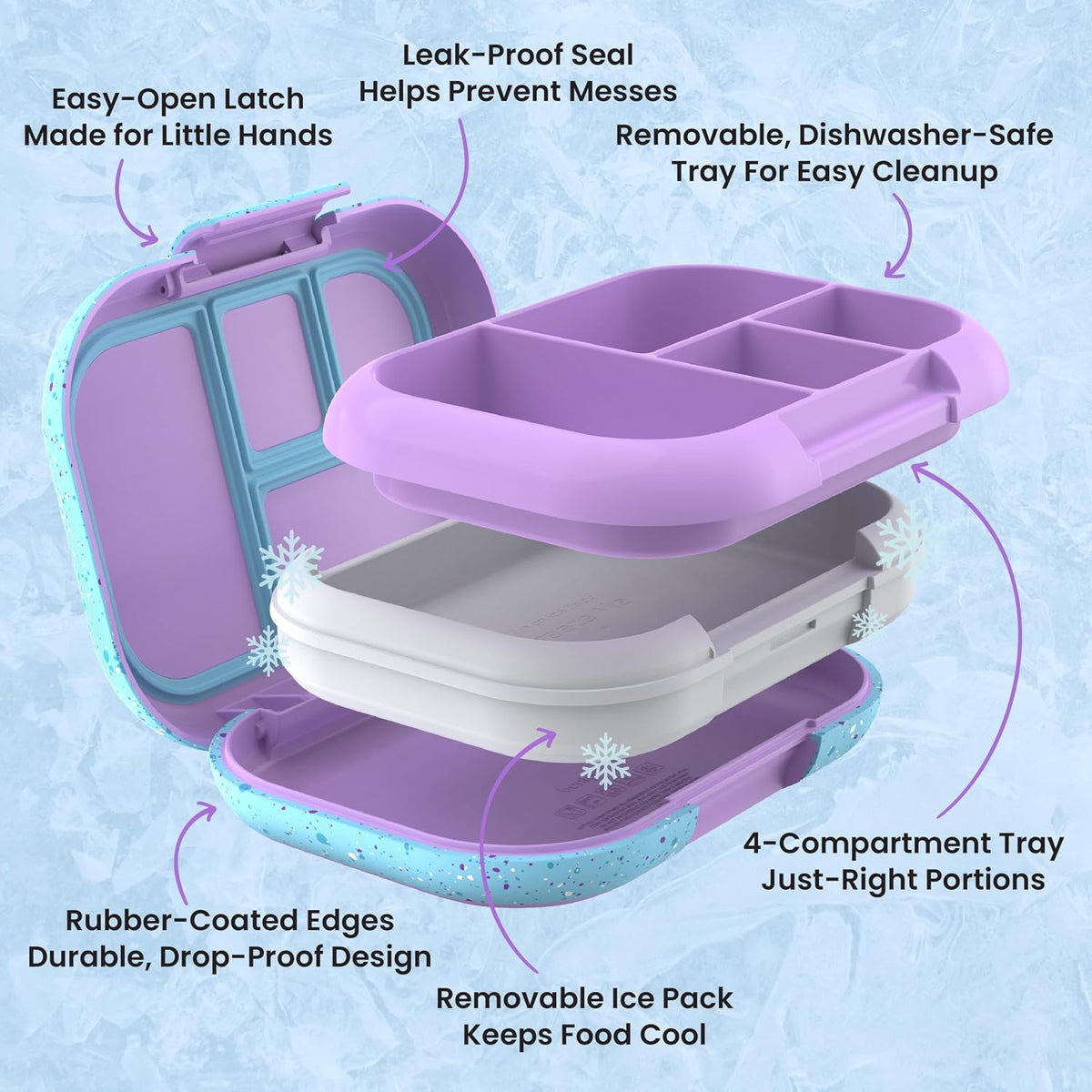 Bentgo Chill Kids 4-Compartment Bento Box Leakproof Lunch Box