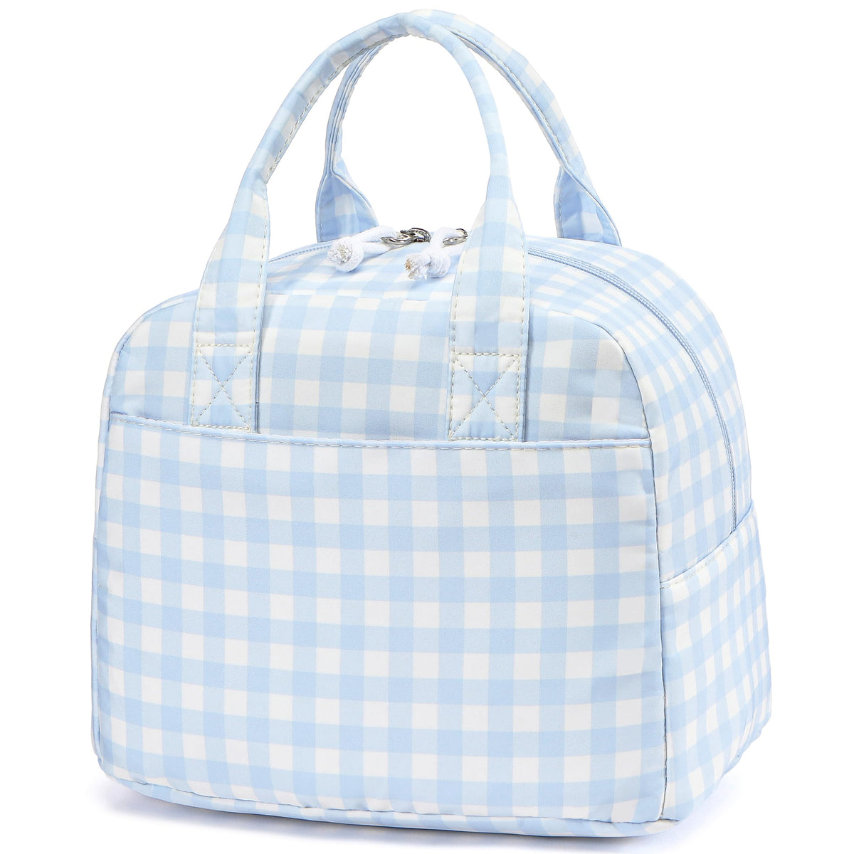 LOVELYWIND Lunch Box for Women, Insulated Lunch Bag, Green Stripe Tote 9L
