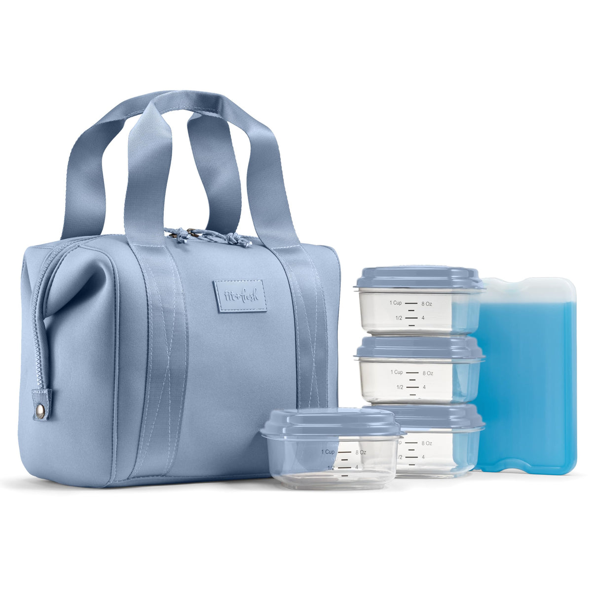 Fit & Fresh Remi Neoprene Lunch Bag for Women w/Ice Pack & Containers