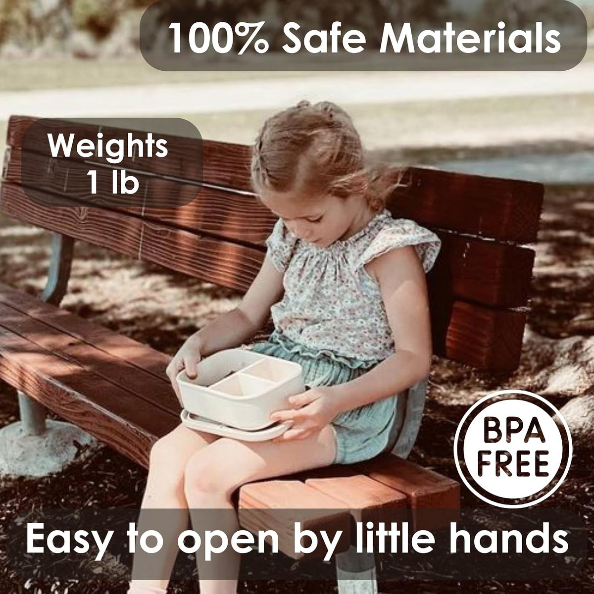 Ali+Oli Silicone Bento Box for Kids, Lunch Container for Toddler Daycare