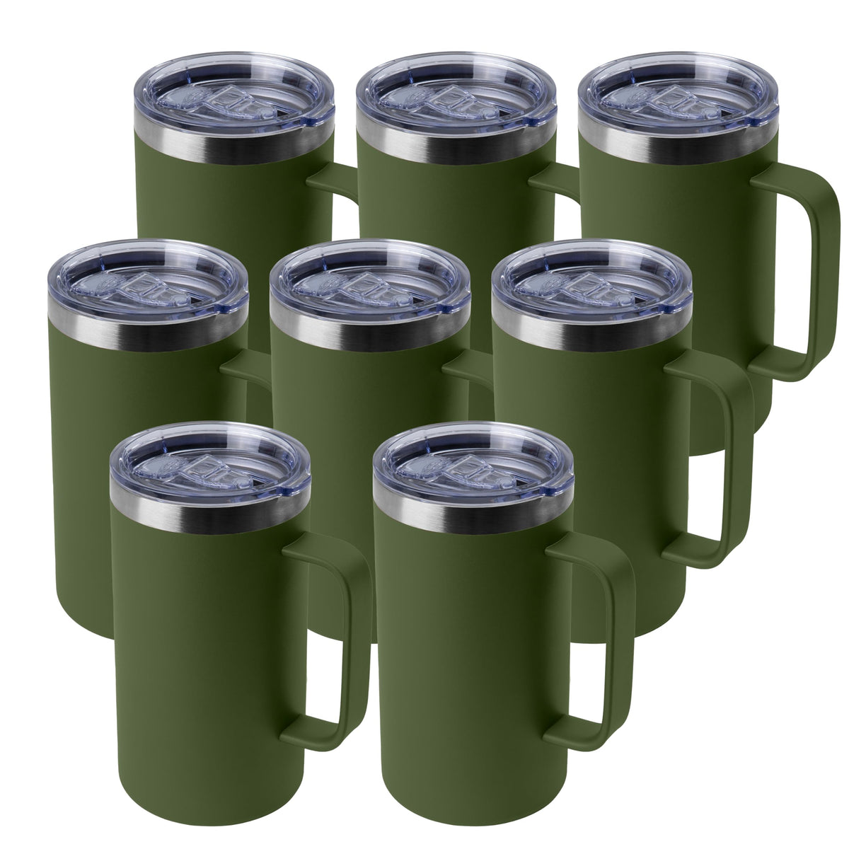 DOMICARE 24oz Mug with Handle and Lid, Stainless Steel Coffee Mug, Reusable Insulated Cup, Travel Mug with Handle, Double Wall Vacuum Coffee Tumbler for Men and Women, Dark Purple, Pack 1