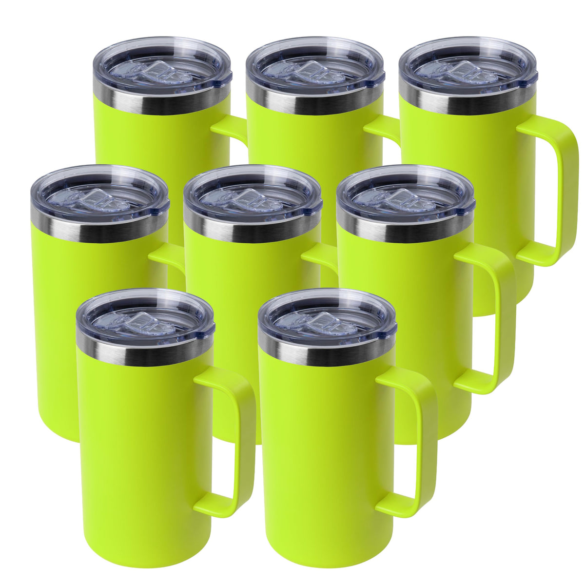 DOMICARE 24oz Mug with Handle and Lid, Stainless Steel Coffee Mug, Reusable Insulated Cup, Travel Mug with Handle, Double Wall Vacuum Coffee Tumbler for Men and Women, Dark Purple, Pack 1