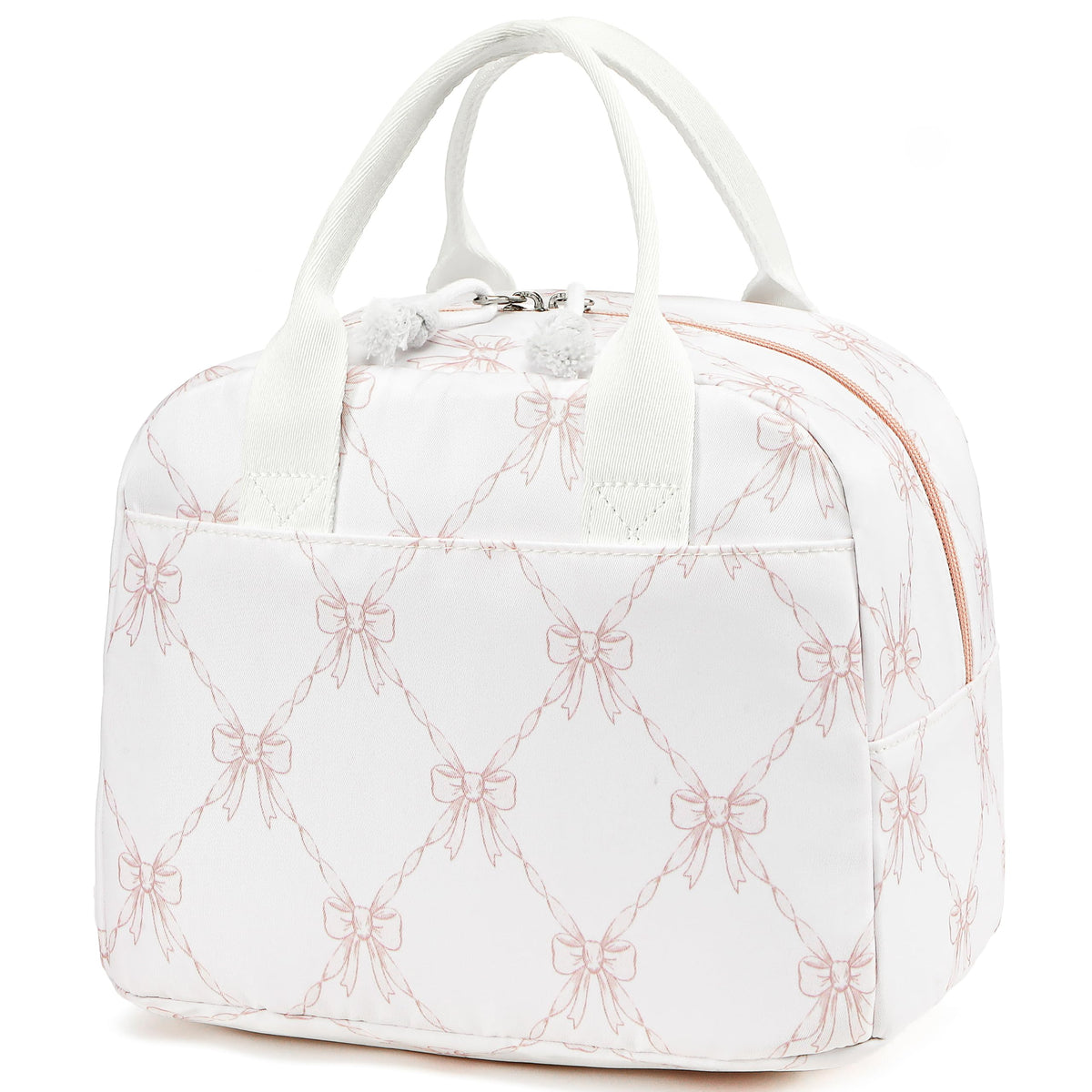 LOVELYWIND Lunch Box for Women, Insulated Lunch Bag, Green Stripe Tote 9L