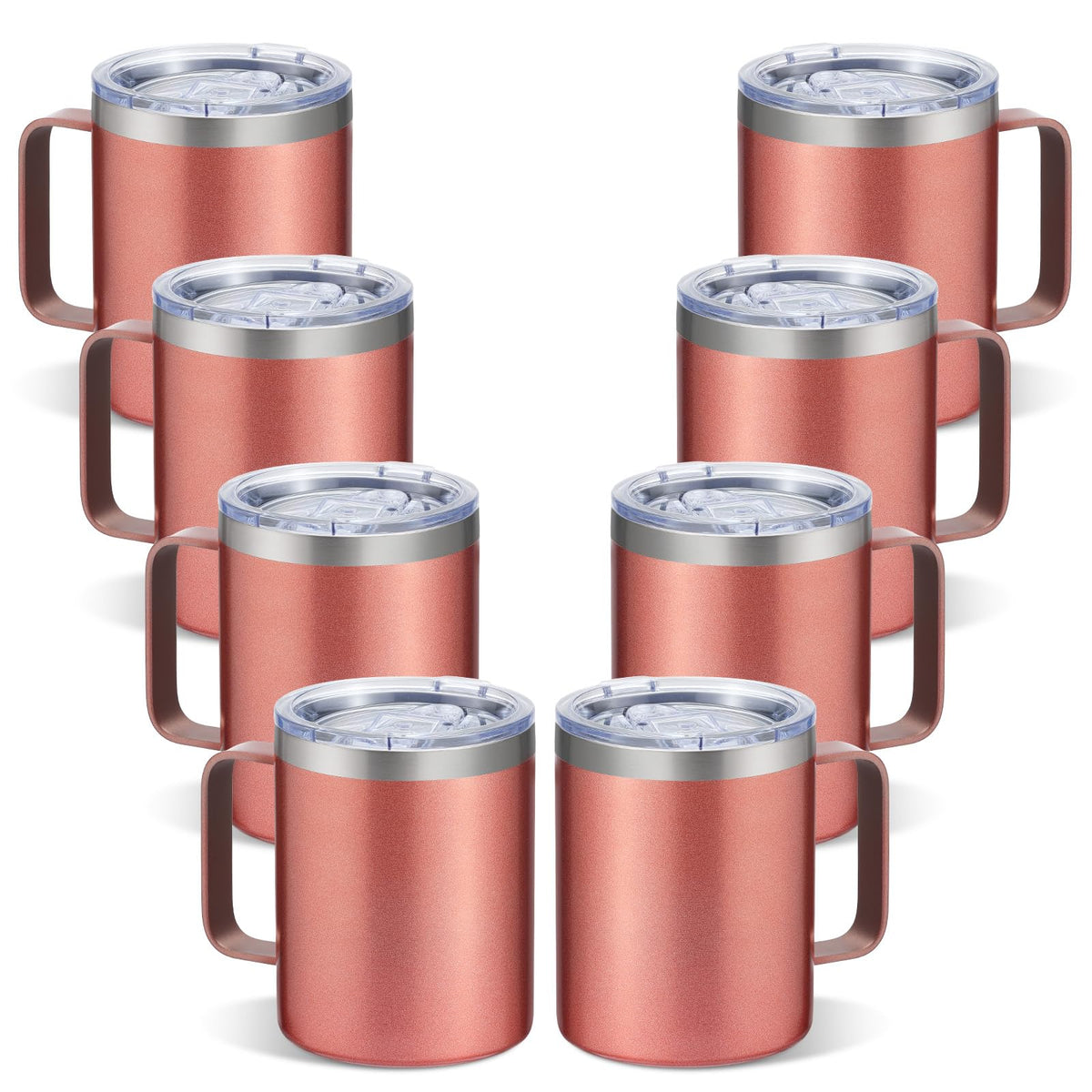 4 Pack 12oz Insulated Coffee Mug with Handle, 4 Colors