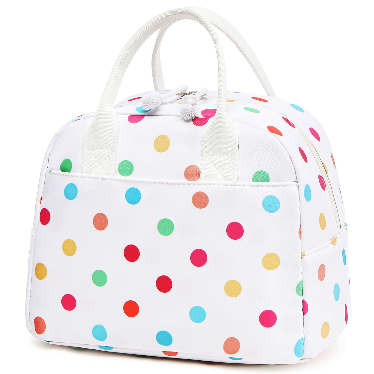 LOVELYWIND Lunch Box for Women, Insulated Lunch Bag, Green Stripe Tote 9L
