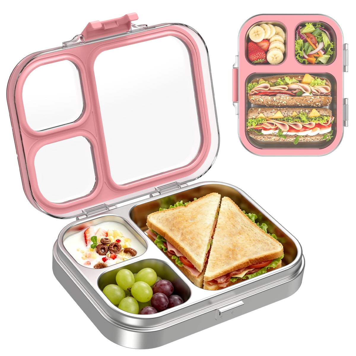 LOHASOK Stainless Steel Bento Lunch Box, 800ml, Blue
