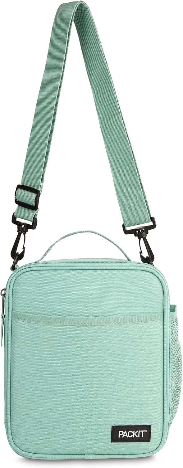 PackIt Freezable Crossbody Lunch Box, Sage