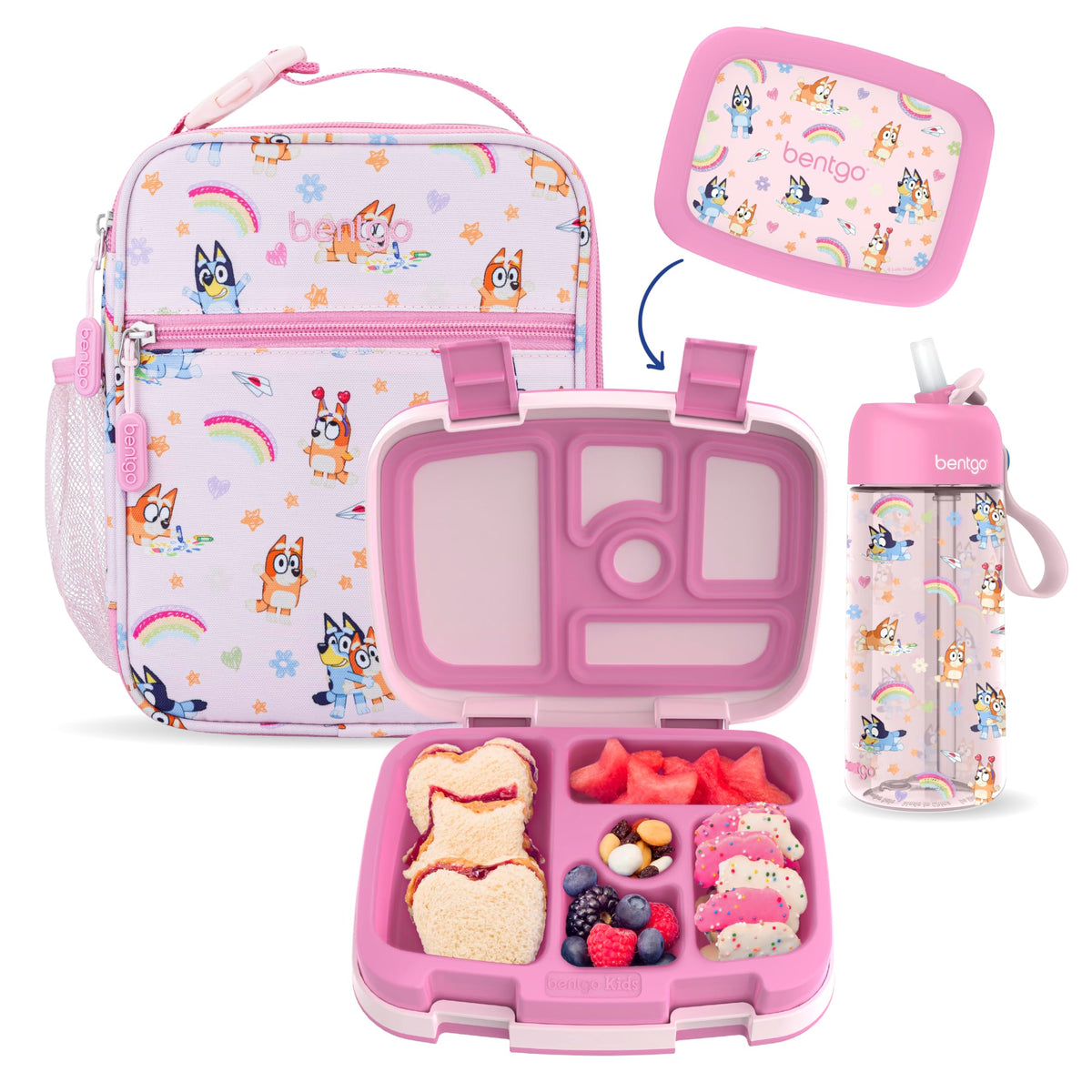 Bentgo + BLUEY 3-Piece Kids Lunch Set, Leak-Proof Bento Box