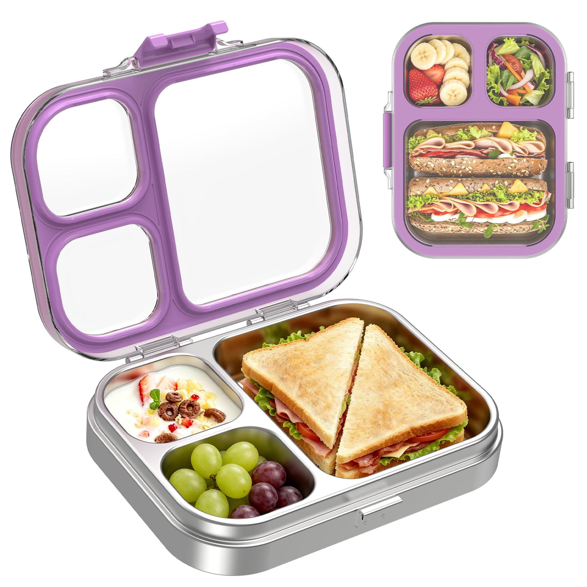 LOHASOK Stainless Steel Bento Lunch Box, 800ml, Blue