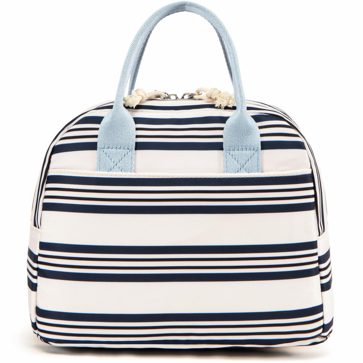 LOVELYWIND Lunch Box for Women, Insulated Lunch Bag, Green Stripe Tote 9L