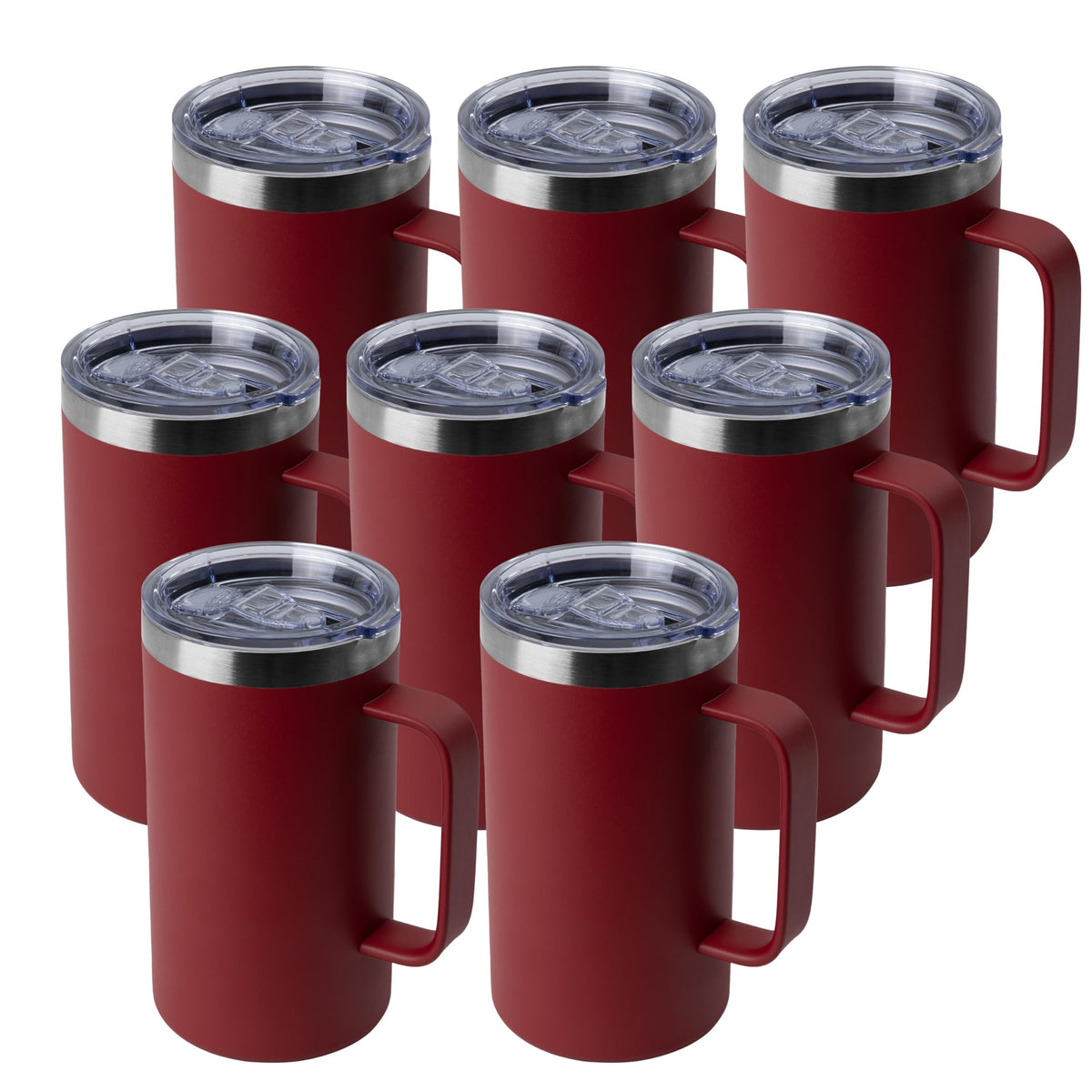 DOMICARE 24oz Mug with Handle and Lid, Stainless Steel Coffee Mug, Reusable Insulated Cup, Travel Mug with Handle, Double Wall Vacuum Coffee Tumbler for Men and Women, Dark Purple, Pack 1