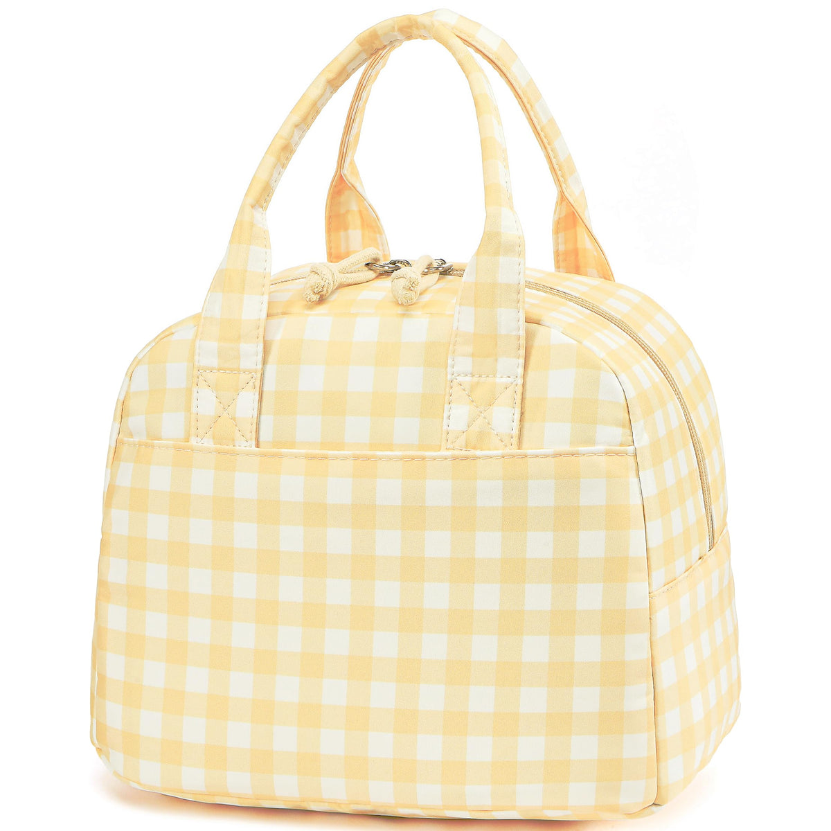 LOVELYWIND Lunch Box for Women, Insulated Lunch Bag, Green Stripe Tote 9L