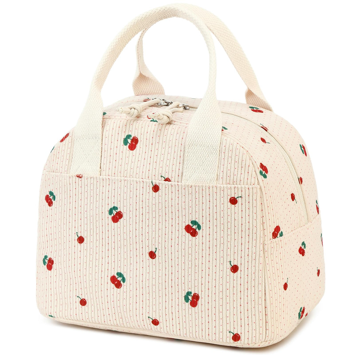 LOVELYWIND Lunch Box for Women, Insulated Lunch Bag, Green Stripe Tote 9L
