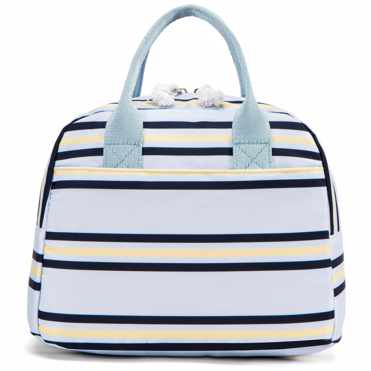 LOVELYWIND Lunch Box for Women, Insulated Lunch Bag, Green Stripe Tote 9L