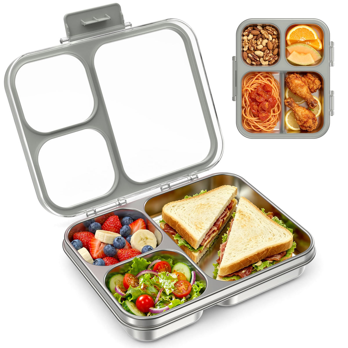 LOHASOK Stainless Steel Bento Lunch Box, 800ml, Blue