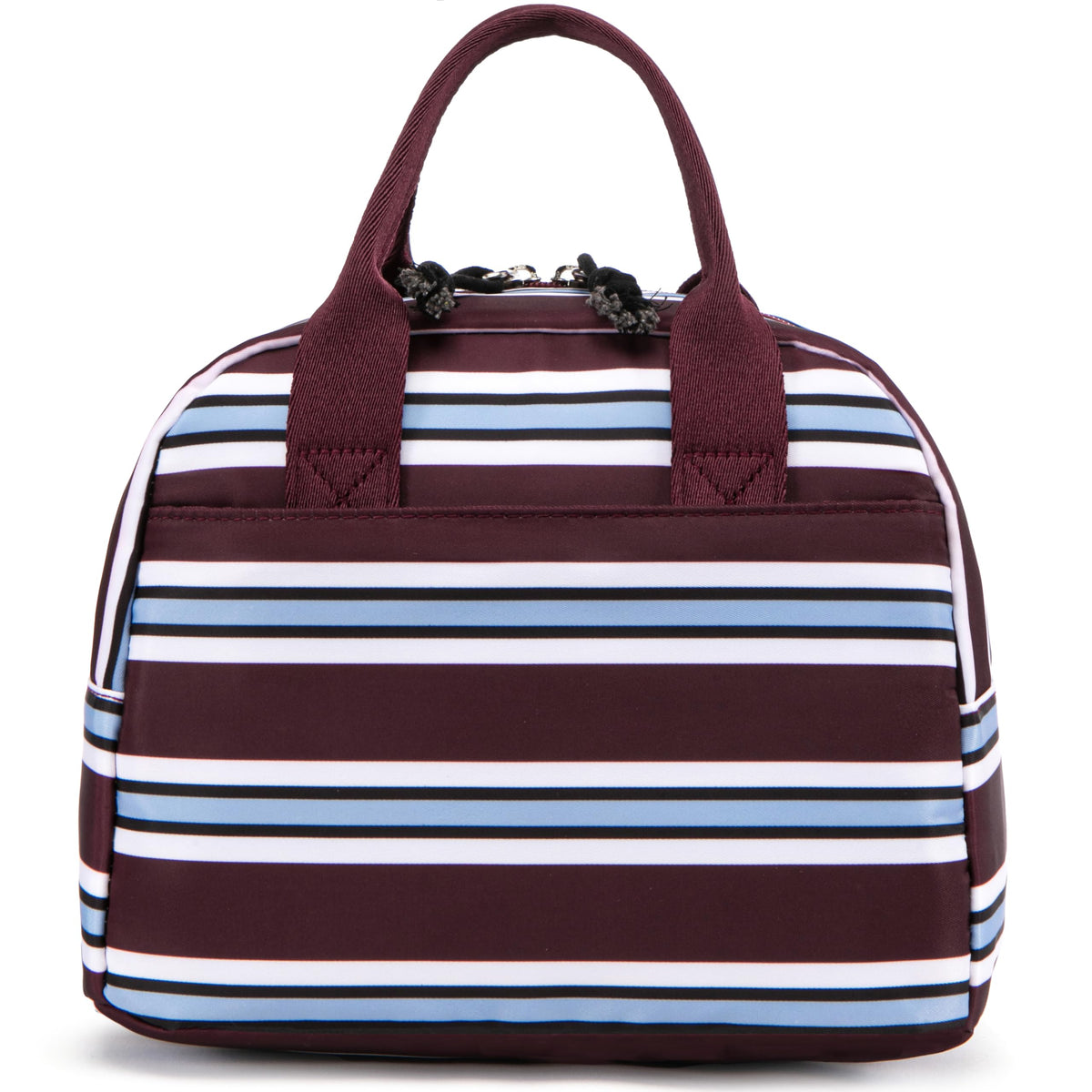 LOVELYWIND Lunch Box for Women, Insulated Lunch Bag, Green Stripe Tote 9L