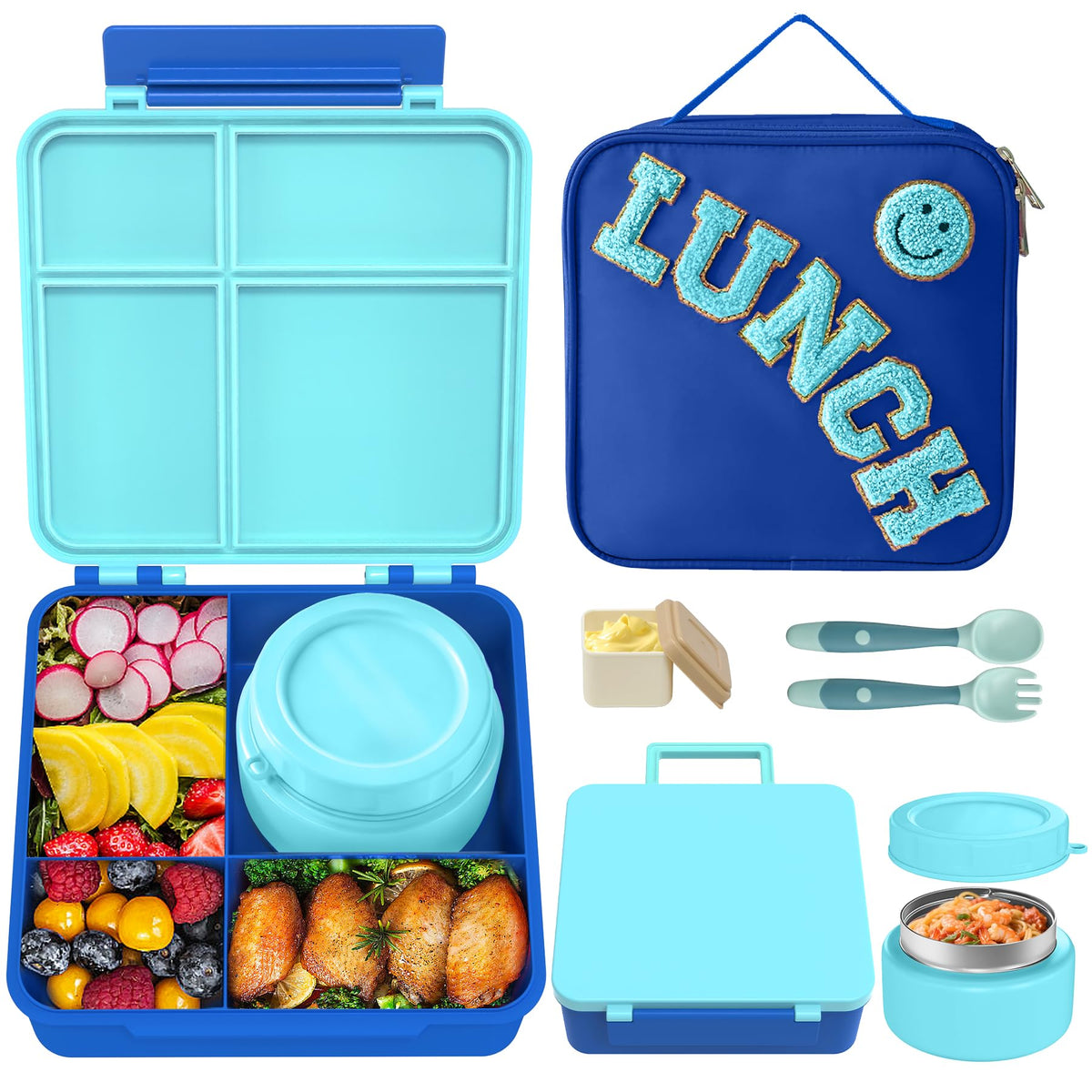 Aimsnk Lunch Box Kids with Thermo Insulated Lunch Bag for School, Pink