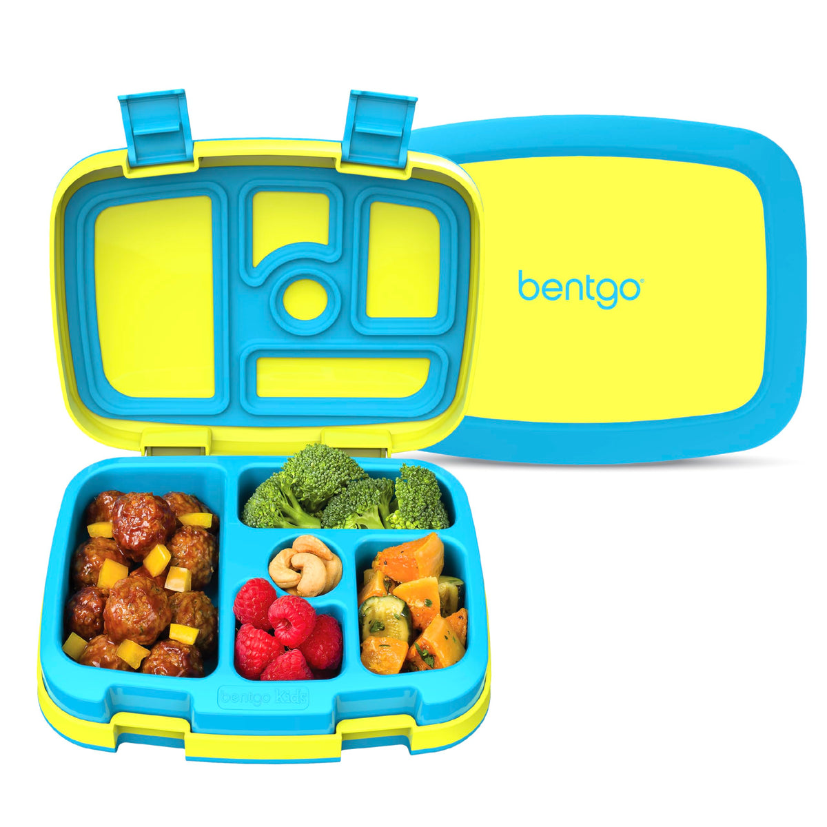 Bentgo Kids Bento-Style 5-Compartment Leak-Proof Lunch Box - Just-Right Portions Ages 3-7, Durable, Drop-Proof, Dishwasher Safe, PFAS & BPA-Free & Made with Food-Safe Materials (Petal Pink Glitter)
