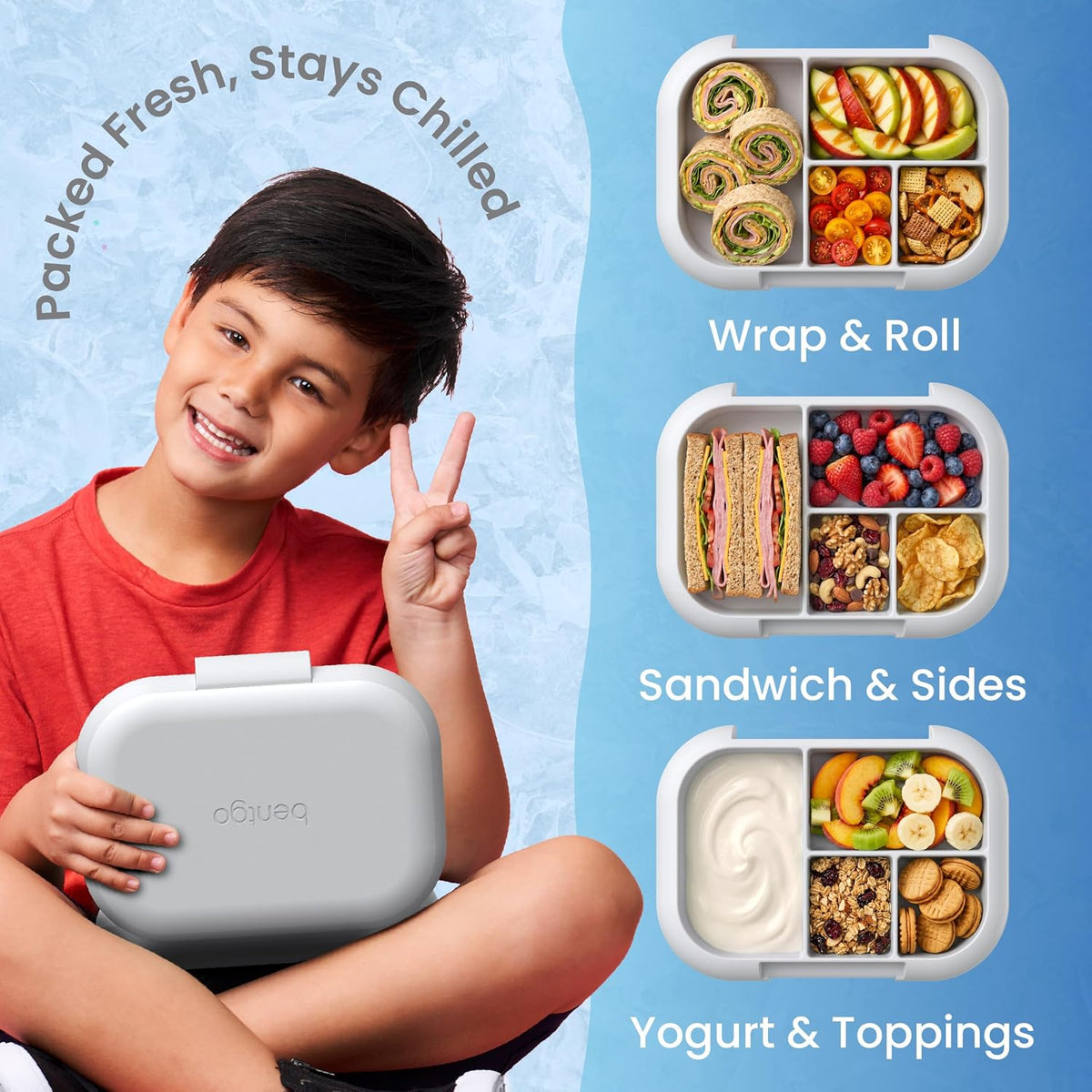 Bentgo Chill Kids 4-Compartment Bento Box Leakproof Lunch Box